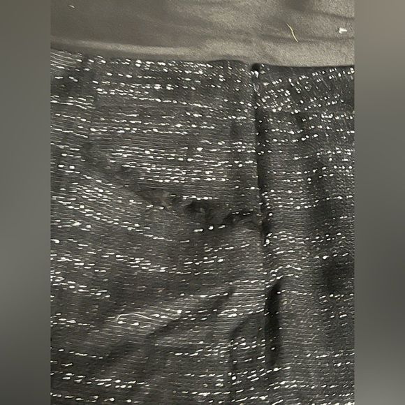 Loft black twill winter/fall skirt with fringe - Picture 2 of 6